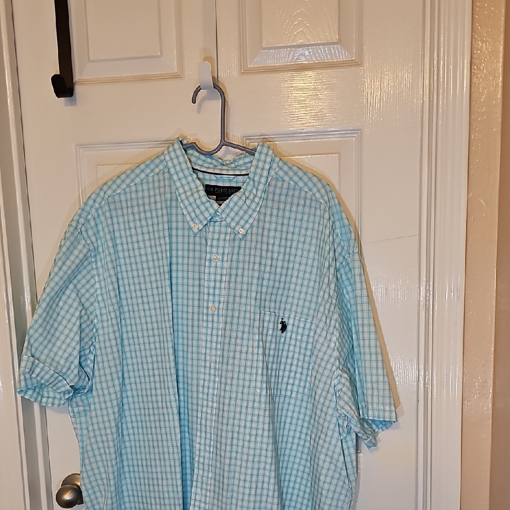 U.S. Polo Assn. Aqua Checkered Casual Shirt
